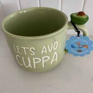 Stoneware Green Mug with Avocado Handle, Designed In England